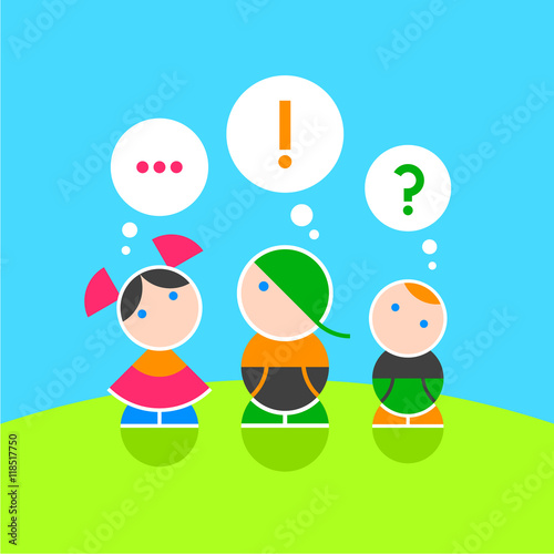 Children and their thoughts. Color 1.