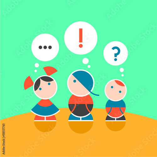 Children and their thoughts. Color 2.