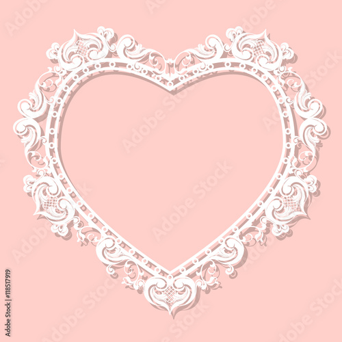 frame heart-shaped paper for picture or photo