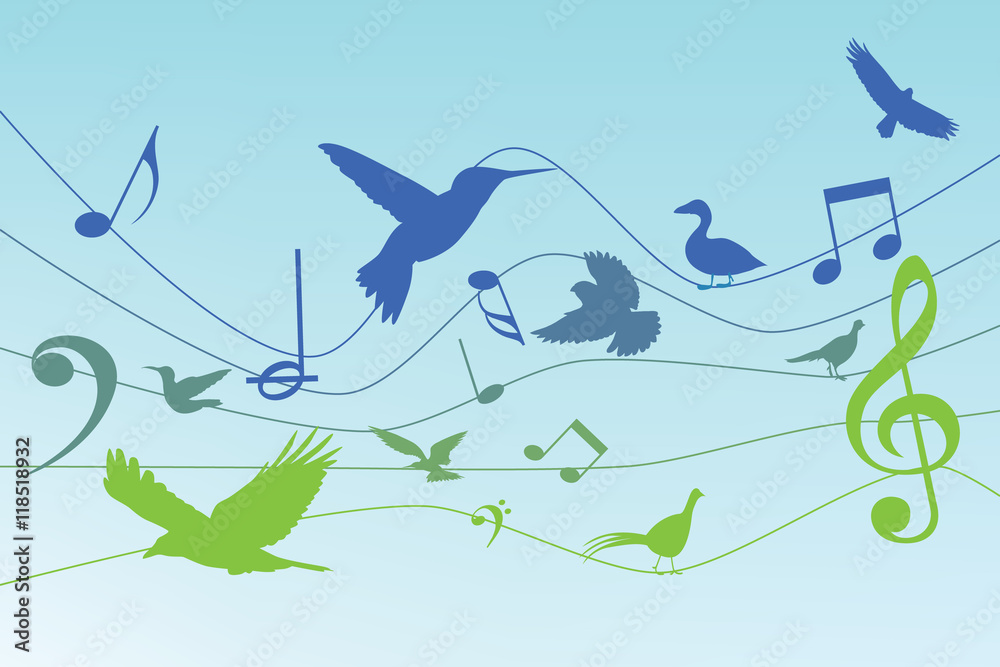 Fototapeta premium Vector - Colorful background with music notes