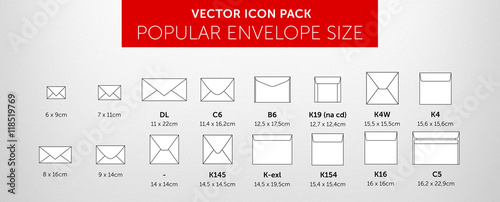 Vector ENVELOPE sizes & formats 