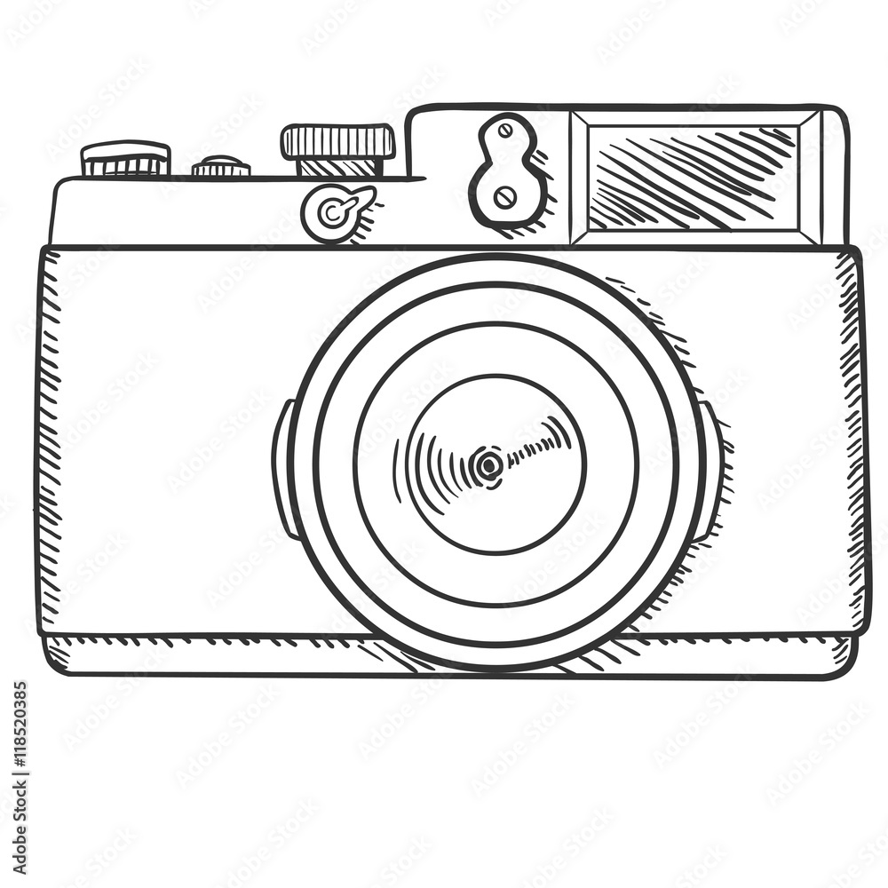Photo Camera Sketch Vector SVG Icon - SVG Repo