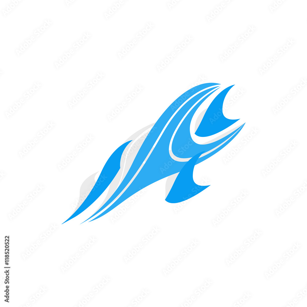 Wave icon in isometric 3d style on a white background Wave icon in isometric 3d style on a white background