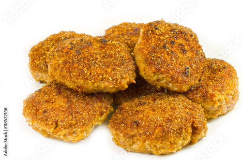 Cutlet isolated on the white background