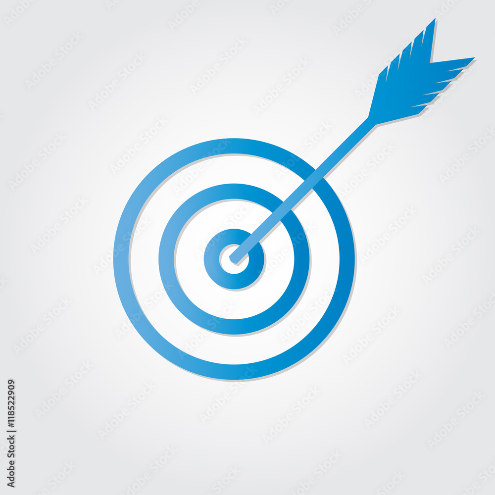 Target with arrow icon or sign. Vector isolated illustration. Target with arrow icon or sign. Vector isolated illustration.
