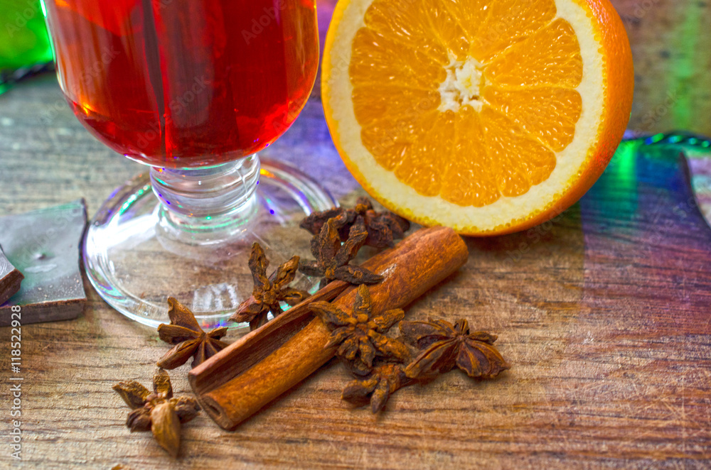 Mulled wine with cinnamon and star anise Mulled wine with cinnamon and star anise