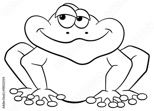 schwarz weißer Cartoon Frosch 