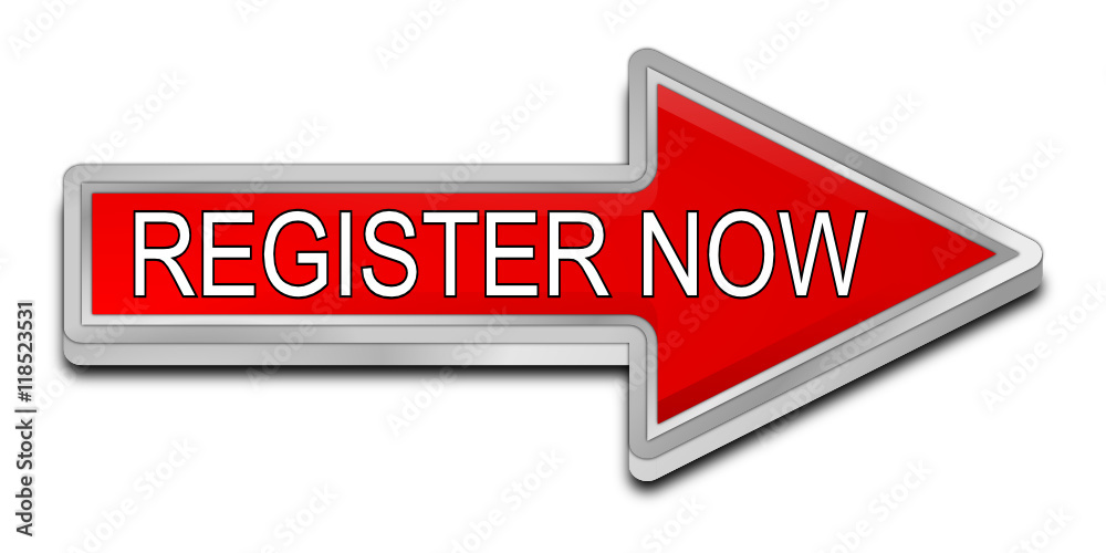 Register now arrow Button - 3D illustration Register now arrow Button - 3D illustration
