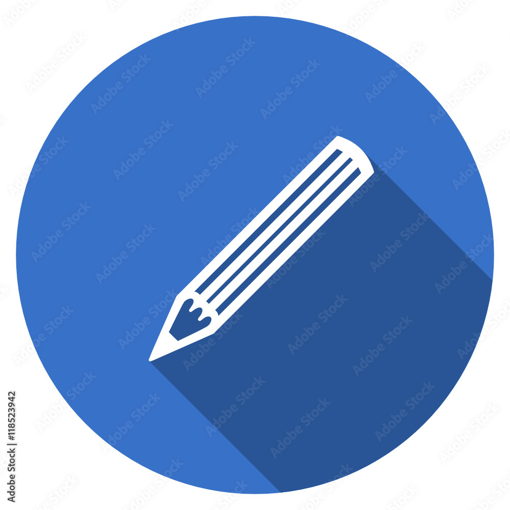Flat design blue pen web vector icon Flat design blue pen web vector icon