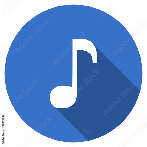 Flat design blue web music vector icon