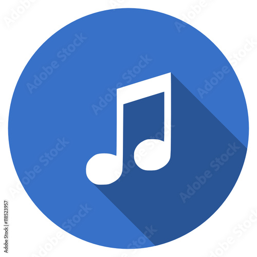 Flat design blue round web sound vector icon