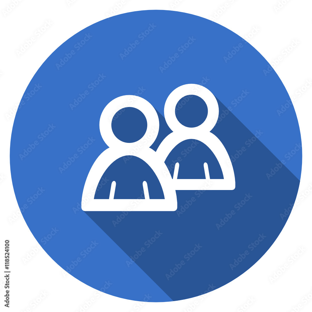 Flat design blue round web people vector icon Flat design blue round web people vector icon