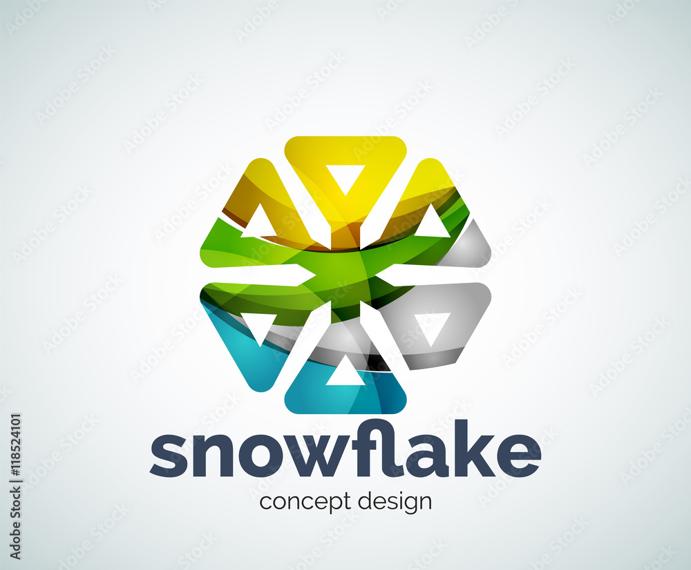 Vector Christmas snowflake logo template Vector Christmas snowflake logo template