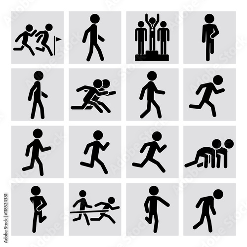 Runner figure vector icons
