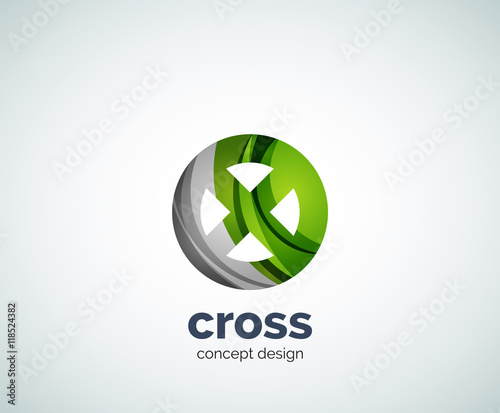 Vector cross logo template photo