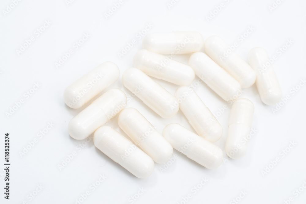 Pills on a white background Pills on a white background
