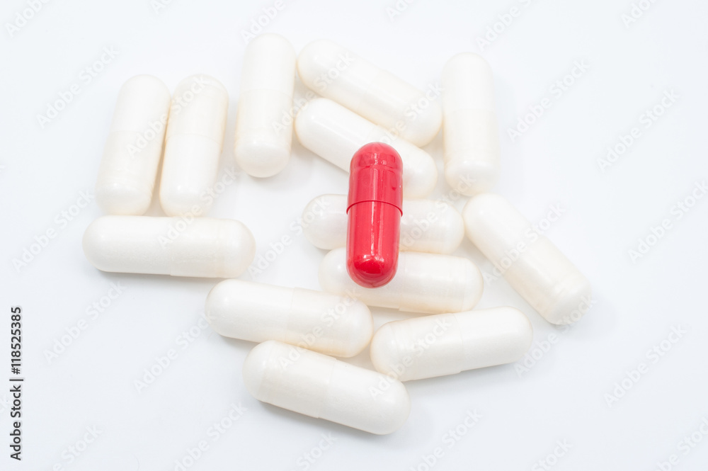 Pills on a white background Pills on a white background