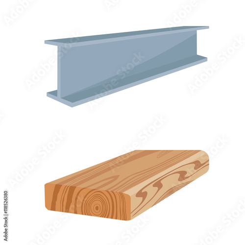 Steel beam and wooden timber