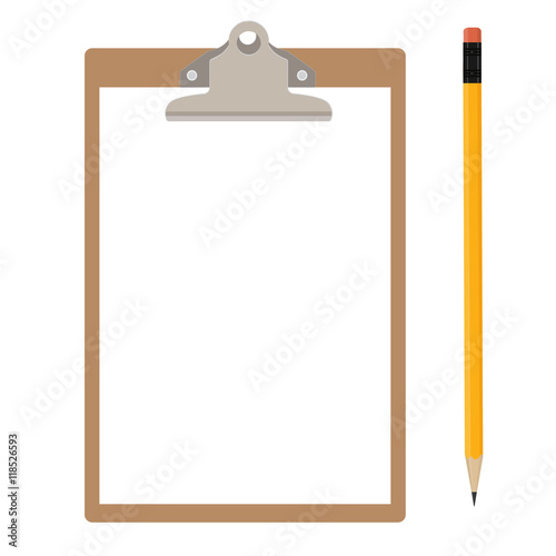 Clipboard and pencil