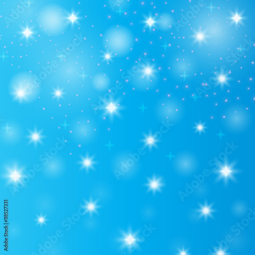 Abstract wallpaper star. Decorative art with snow. Bright backdrop bokeh. Christmas background. New Year design. Festive creative element. Simple graphic design. Vector. 