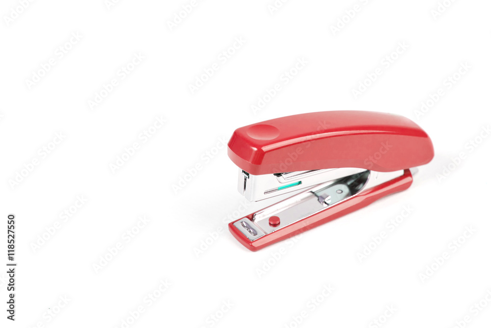 Red stapler isolated on a white background Red stapler isolated on a white background
