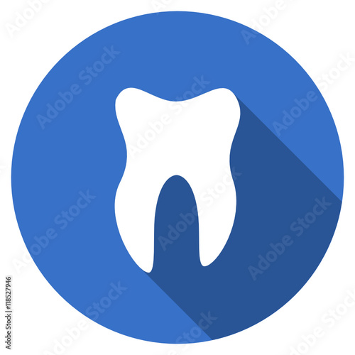 Flat design blue web tooth vector icon