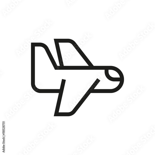 airplane icon on white background