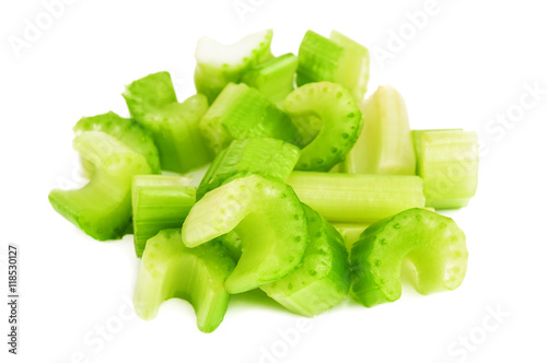 heap of chopped celery