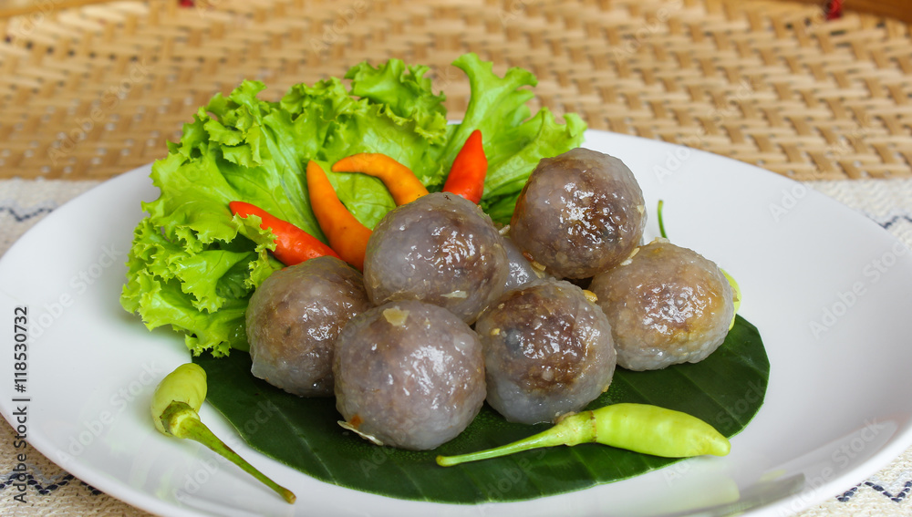 Tapioca balls with pork filling Tapioca balls with pork filling