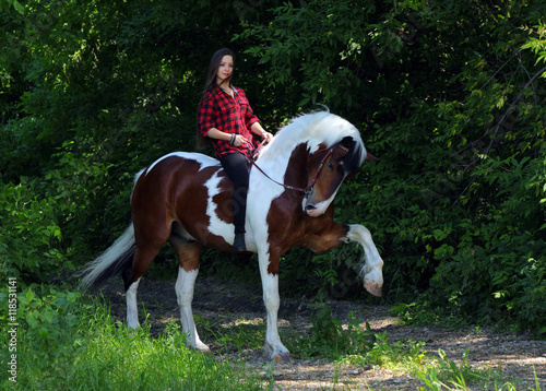 Beautiful young women on horse © horsemen