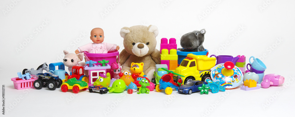 Toys on a white Toys on a white