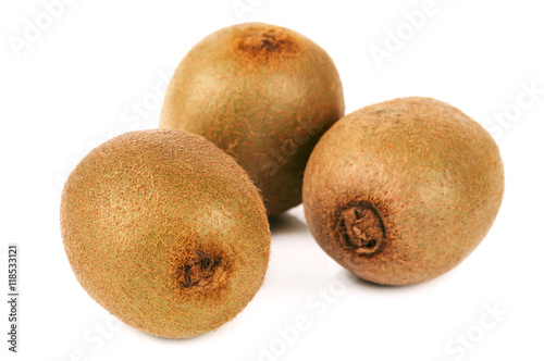 three ripe kiwi