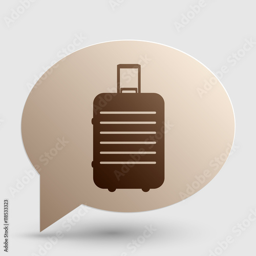 Baggage sign illustration. Brown gradient icon on bubble with shadow.