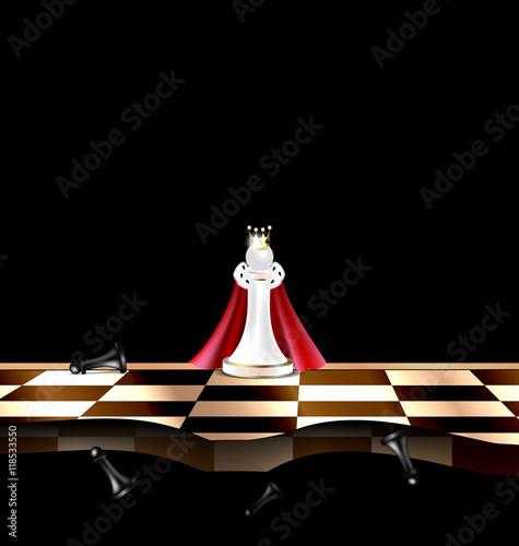abstract white and black chessmen
