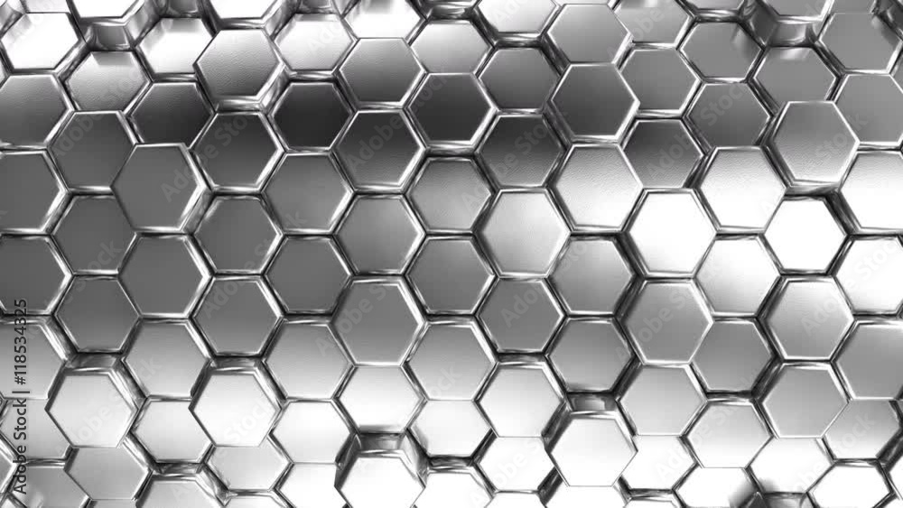 Animated Silver Honeycombs