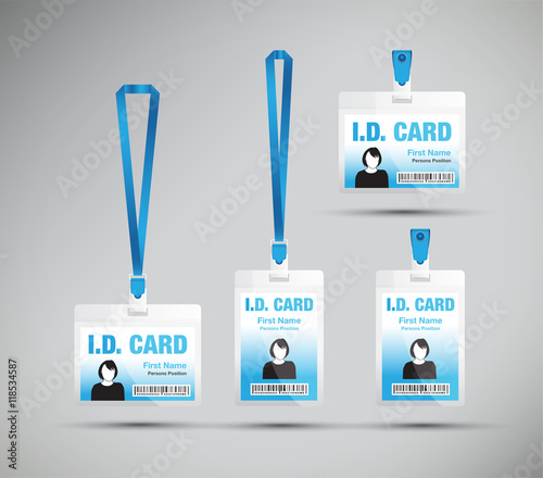 id card woman blue