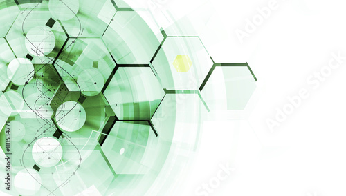 dna and medical and technology background. futuristic molecule structure presentation