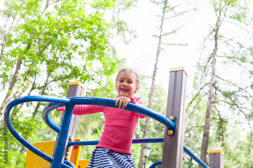 Girl five years old  on   playground © DariaTrofimova