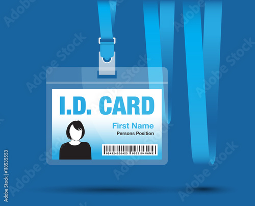 id card woman blue