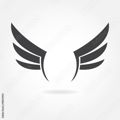 Wings icon isolated on white background. Vector illustration.