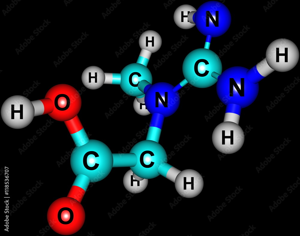 Creatine molecular structure isolated on black Creatine molecular structure isolated on black