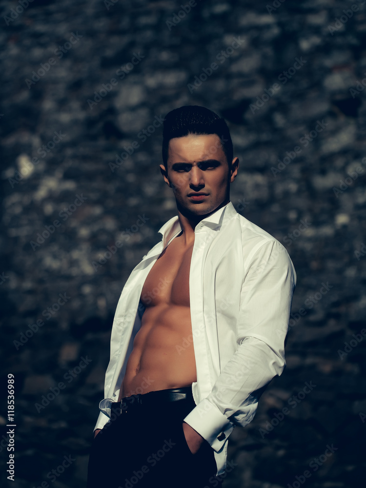 Young man bare-chested Young man bare-chested