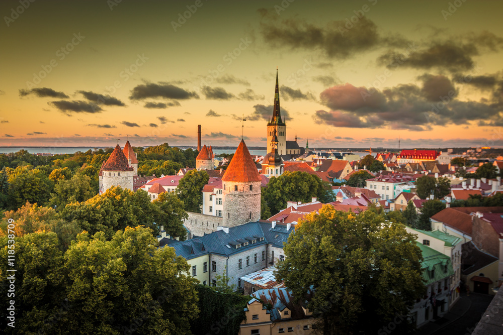Tallinn Estonia during sunset