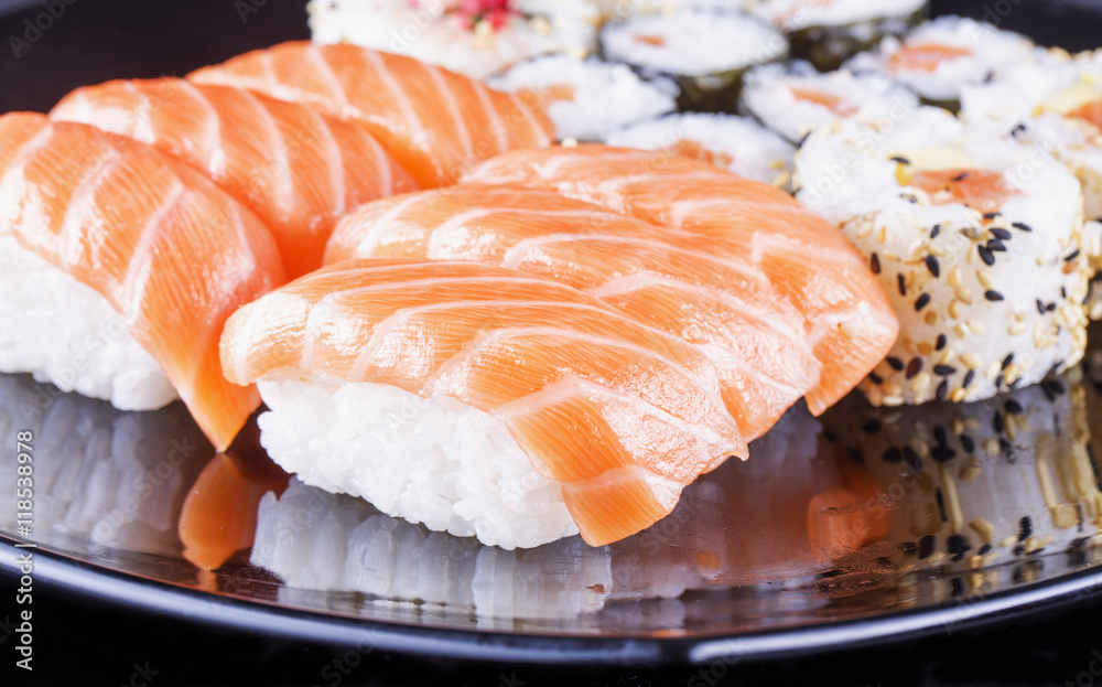 Sushi in close up Sushi in close up