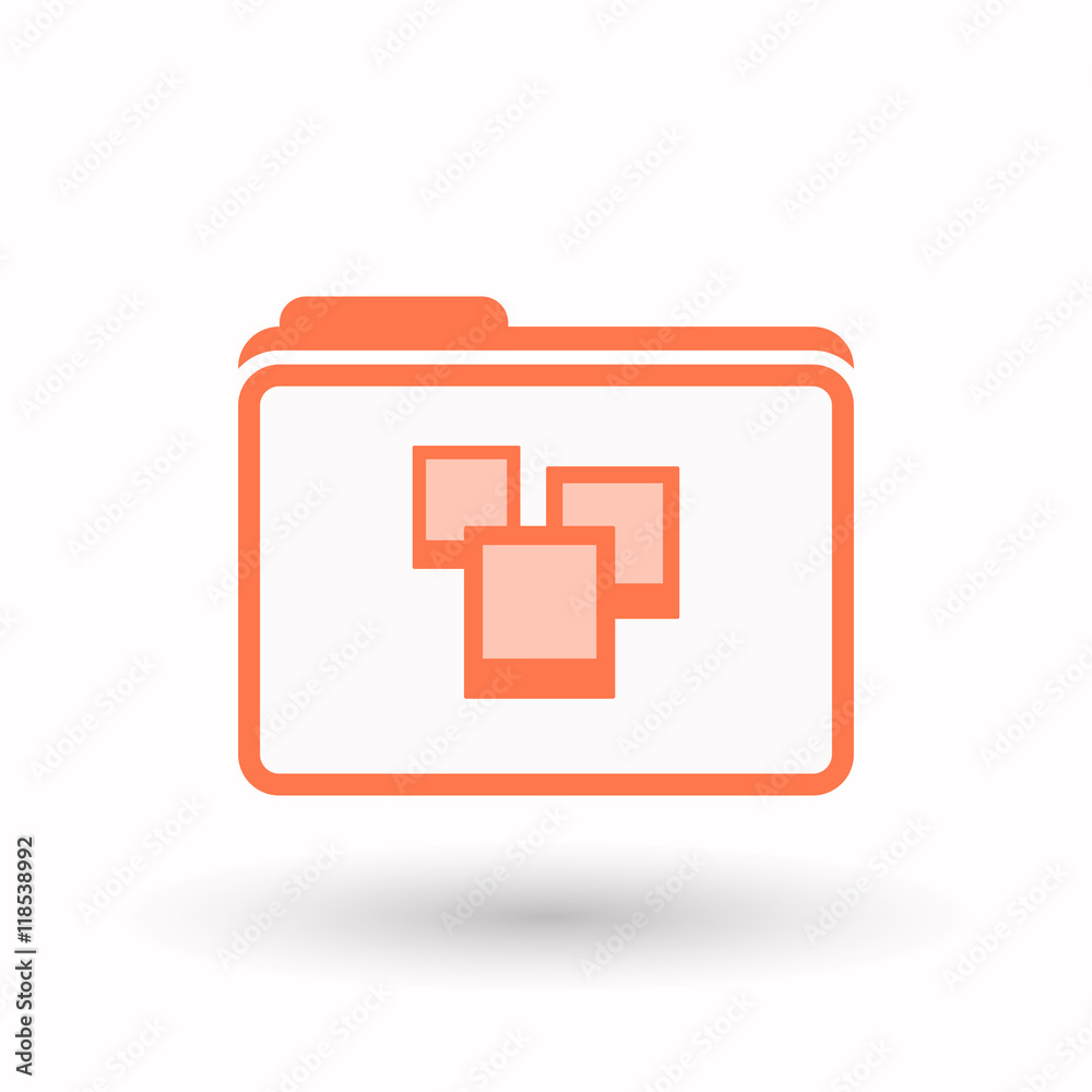 Fototapeta premium Isolated line art folder icon with a few photosa few photosa f