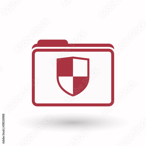 Isolated line art folder icon with a shield Free Download Isolated line art folder icon with a shield - GFXLoad