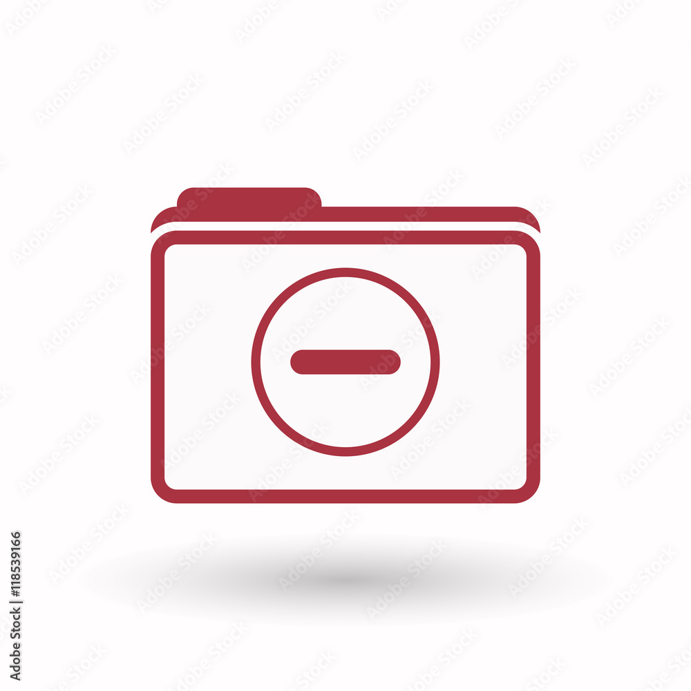 Isolated line art folder icon with a subtraction sign Isolated line art folder icon with a subtraction sign