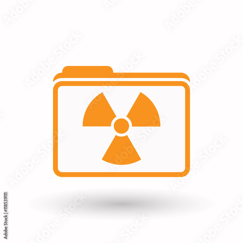 Isolated  line art  folder icon with a radio activity sign