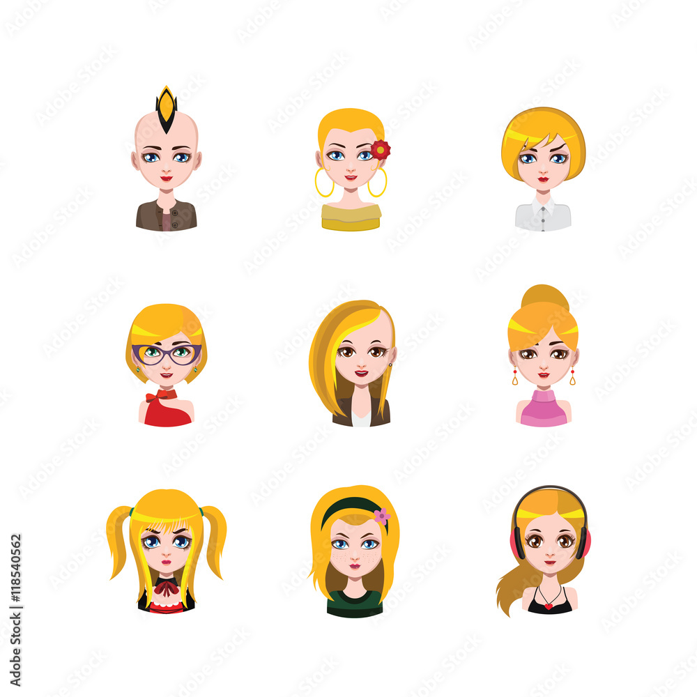 Women avatar with blonde hair #3