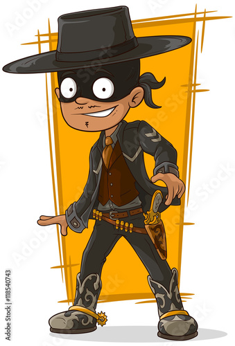 Cartoon bandit in black mask